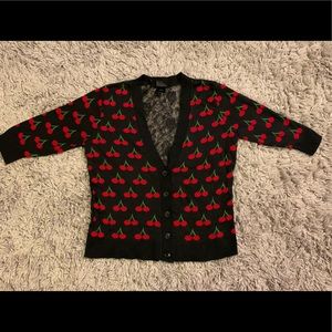 Torrid cherry rockabilly lace cardigan size 1